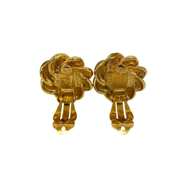 CHANEL Red Logo Earrings